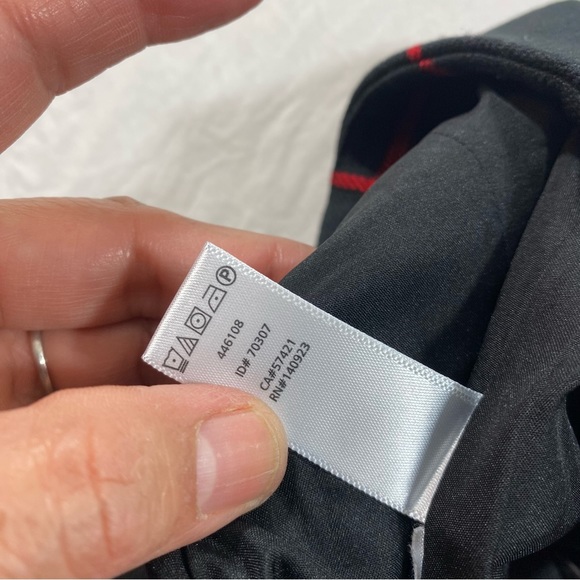 Loft Window Pane Check Skirt Mini Skirt Frontal 8 Big Buttons Black red stripes - Picture 3 of 12